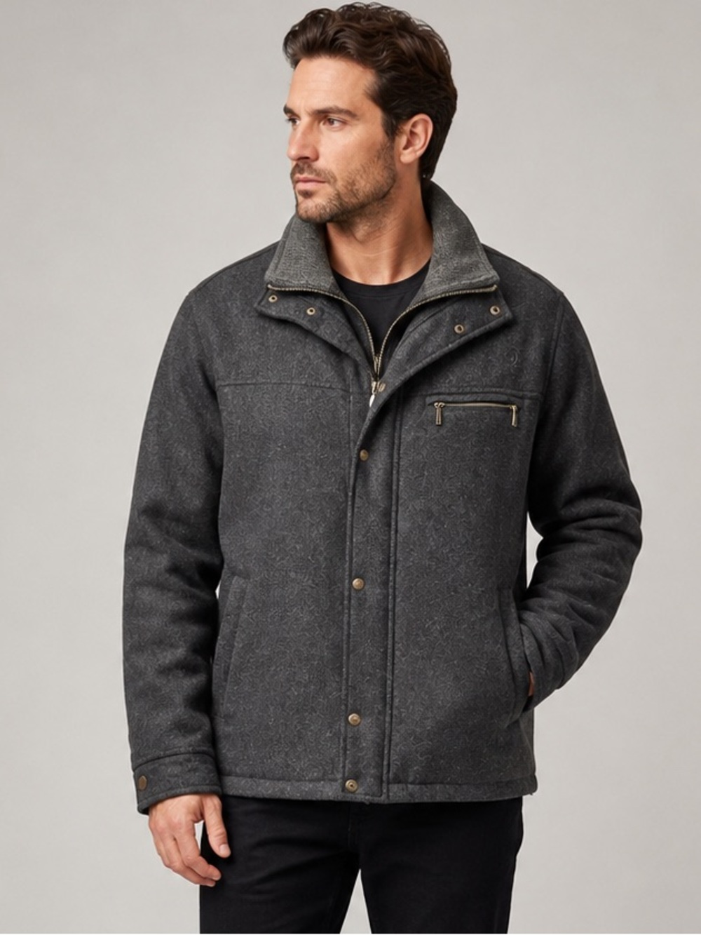 Aberdeen Collection Men's Dark Gray wool Jacket XL